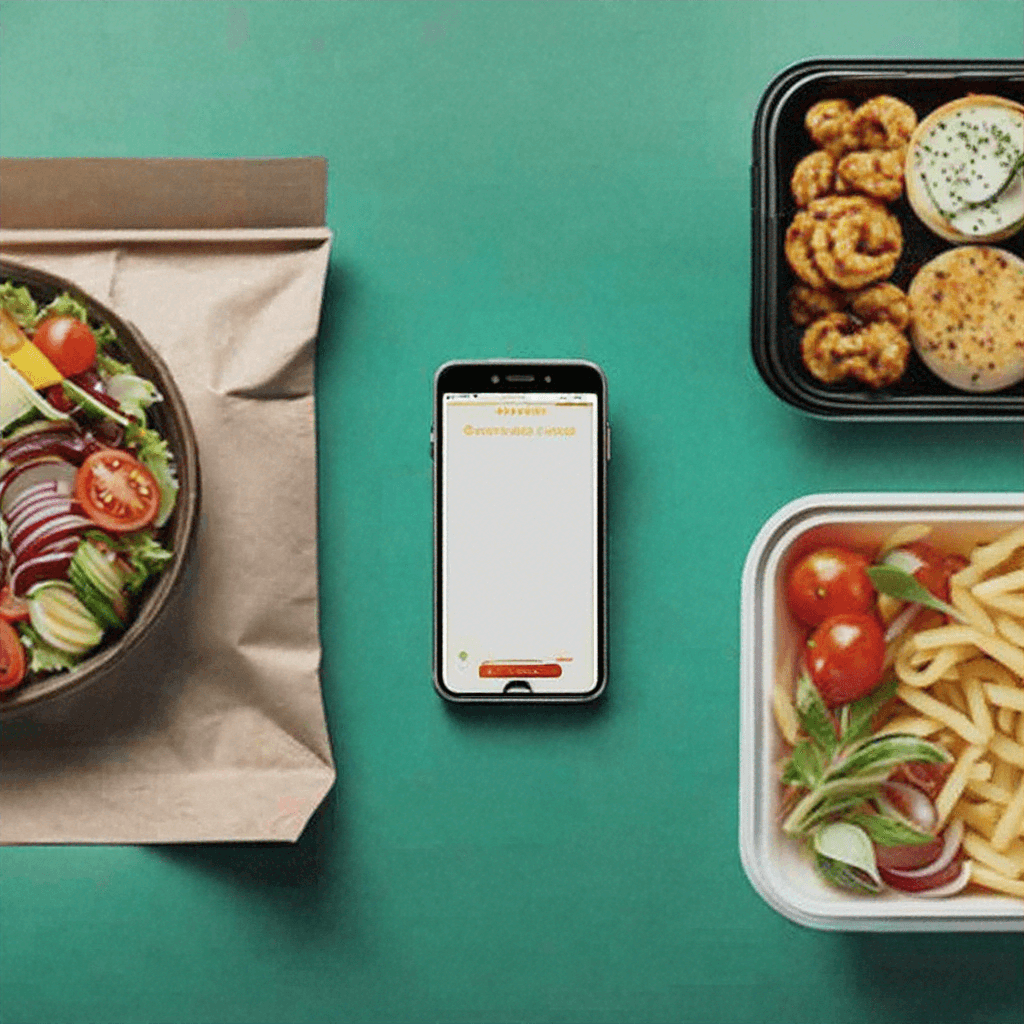 Close-Up Photo of a Vegetables and Mobile Phone